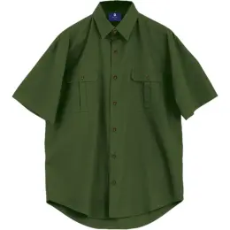 Olive Mens Plain Bush Shirt